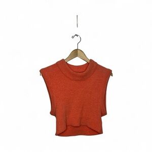 Urban Outfitters Women's Size Medium Orange Sleeveless Cropped Fall Sweater Vest